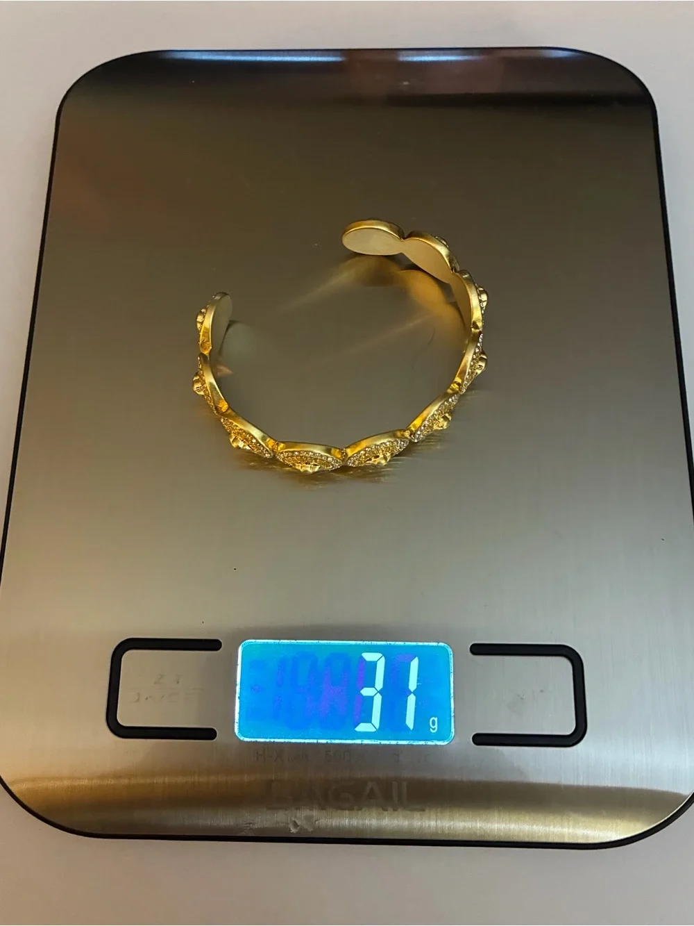 Versace Gold Medusa Crystal Greek Key Open Cuff Bracelet